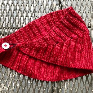 cute girly headscarf wooly winter red christmas